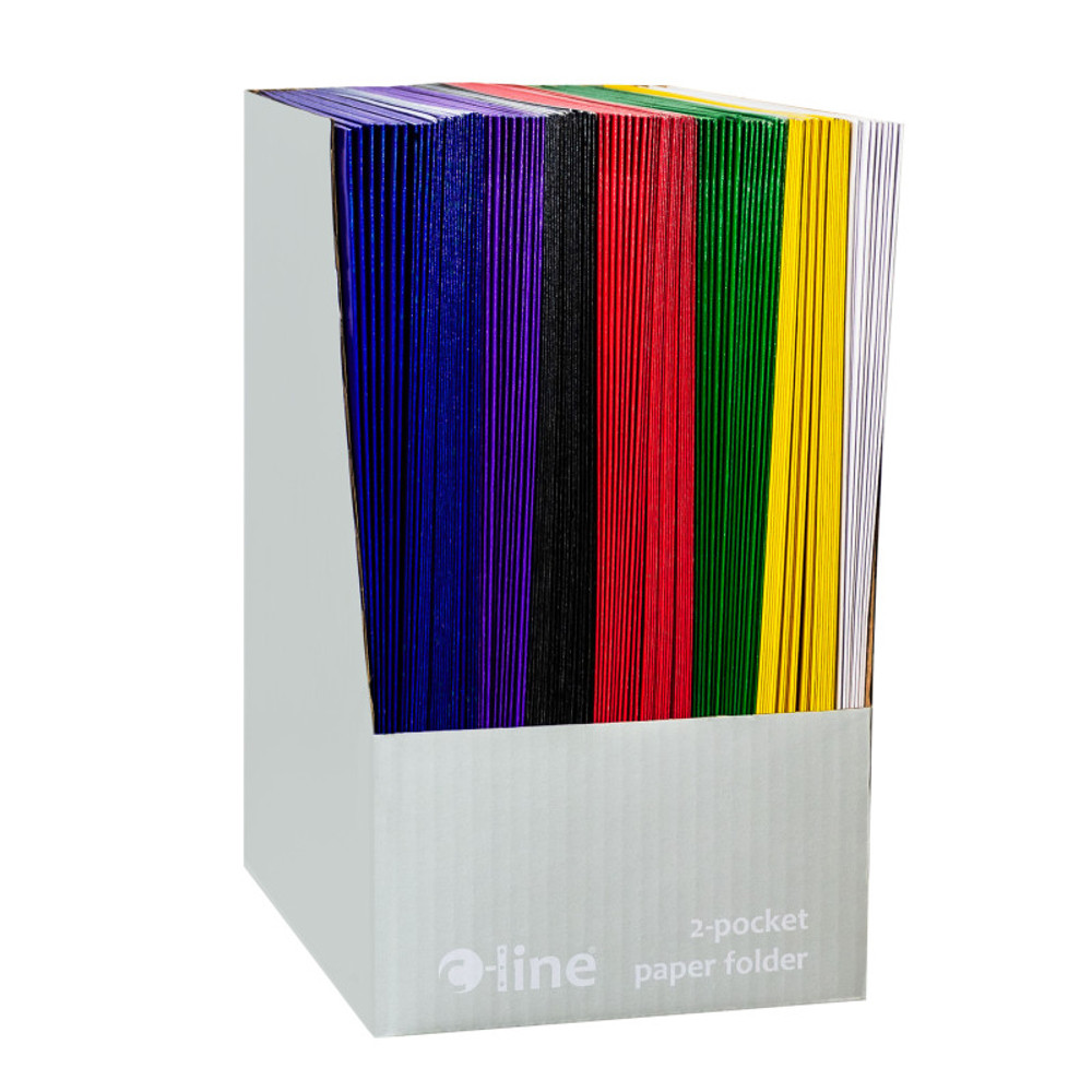 C-LINE PRODUCTS INC C-Line® Paper Portfolio Without Prongs, Assorted, Pack of 100