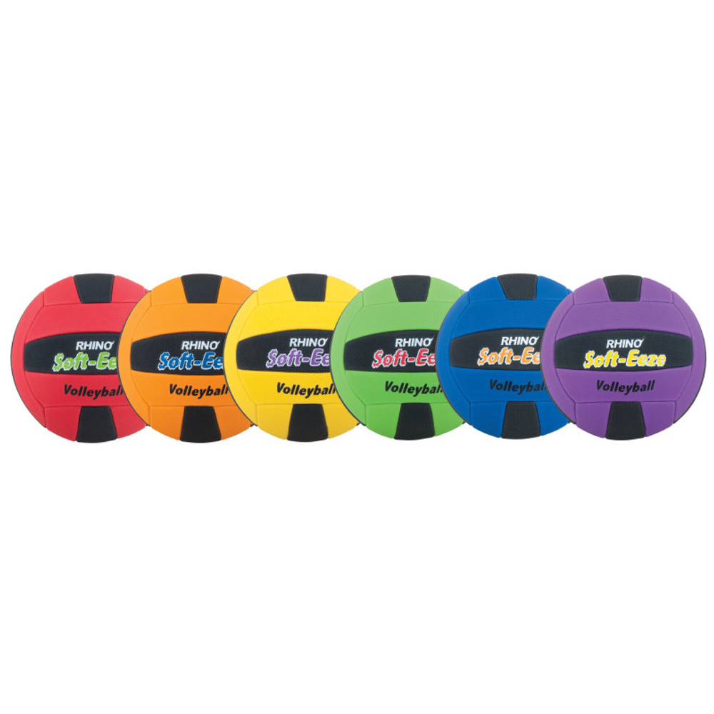 CHAMPION SPORTS Champion Sports Rhino® Softeeze Volleyball Set, Assorted Colors, Set of 6
