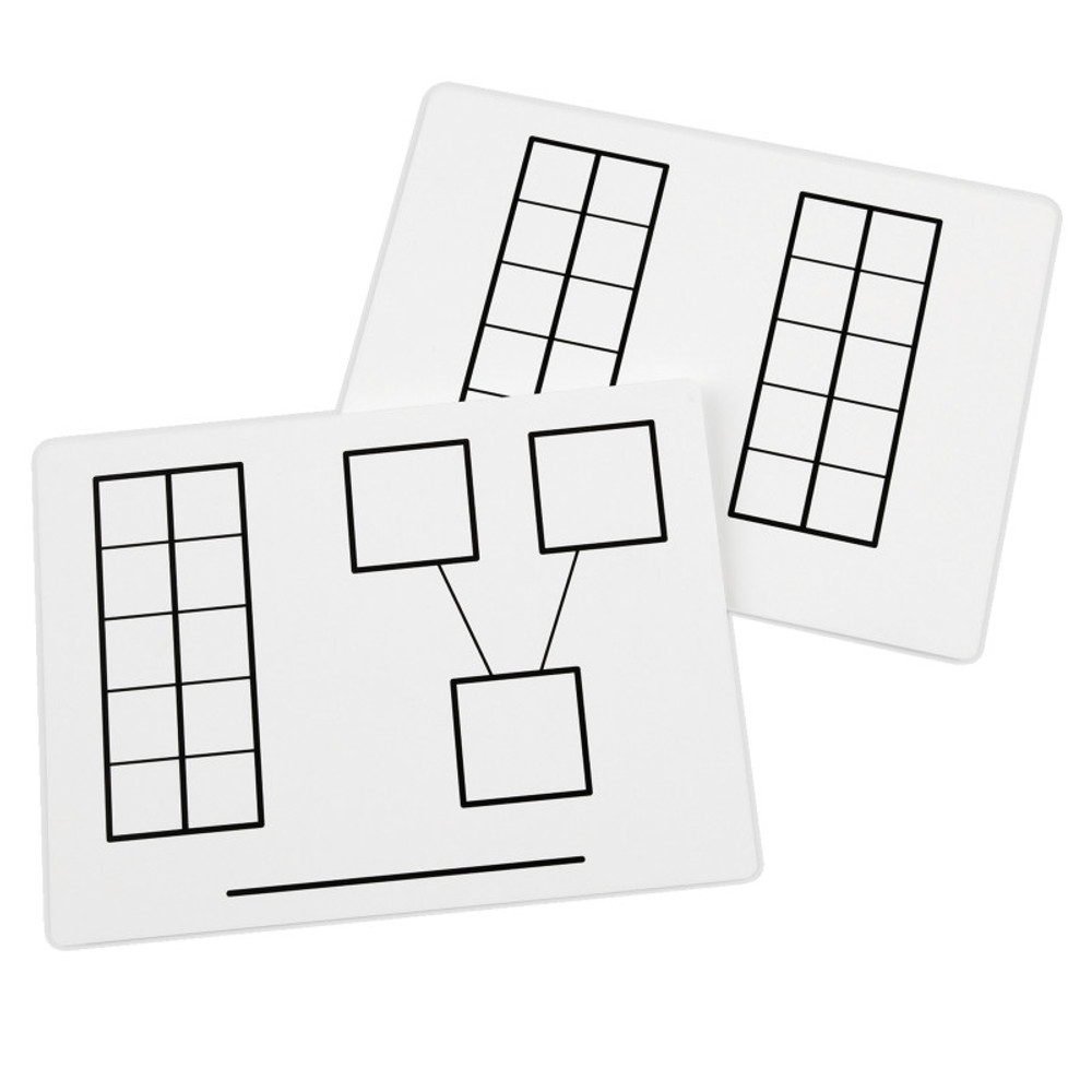 DIDAX Didax® Write-On/Wipe-Off Ten-Frame Mats, Set of 10