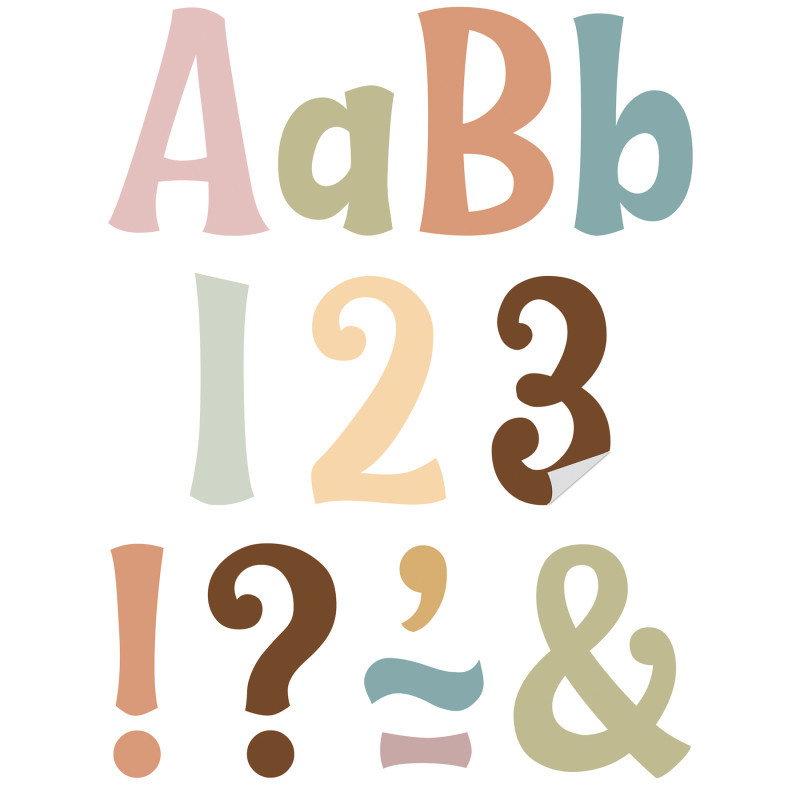 TEACHER CREATED RESOURCES Teacher Created Resources® Calming Colors 4" Wild Whimsy Self-Adhesive Letters, 222 Pieces