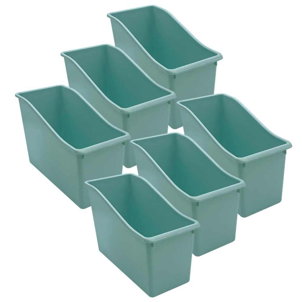 TEACHER CREATED RESOURCES Teacher Created Resources® Plastic Book Bin, Calming Blue, Pack of 6