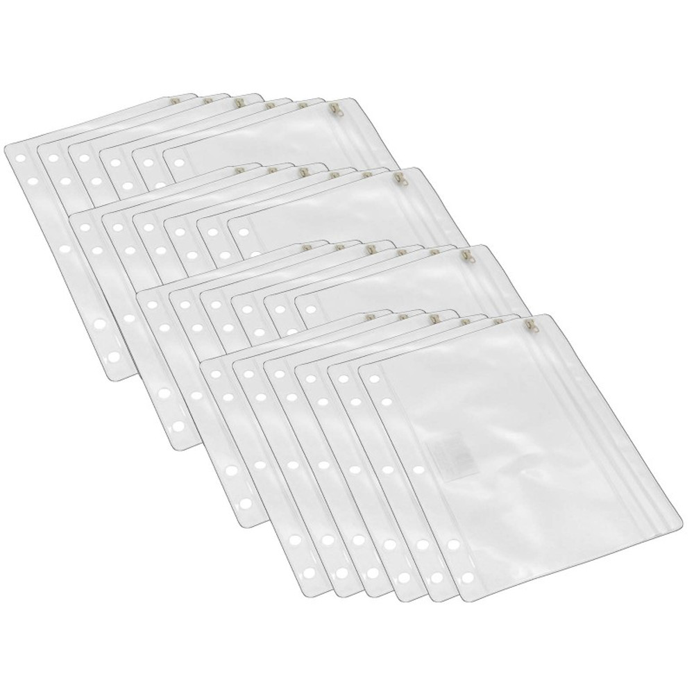 ADVANTUS Charles Leonard Clear Vinyl Pencil Pouch with Zip-lock Closure, Pack of 24