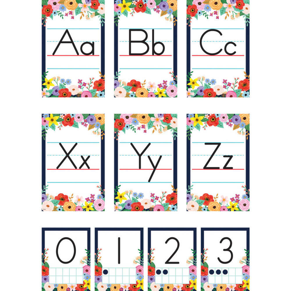 TEACHER CREATED RESOURCES Teacher Created Resources® Wildflowers Alphabet Bulletin Board Set, 37 Pieces