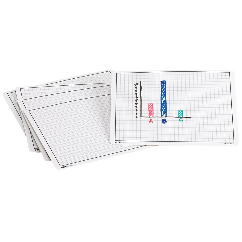 DIDAX Didax® Write-On/Wipe-Off Graphing Mats, Set of 10