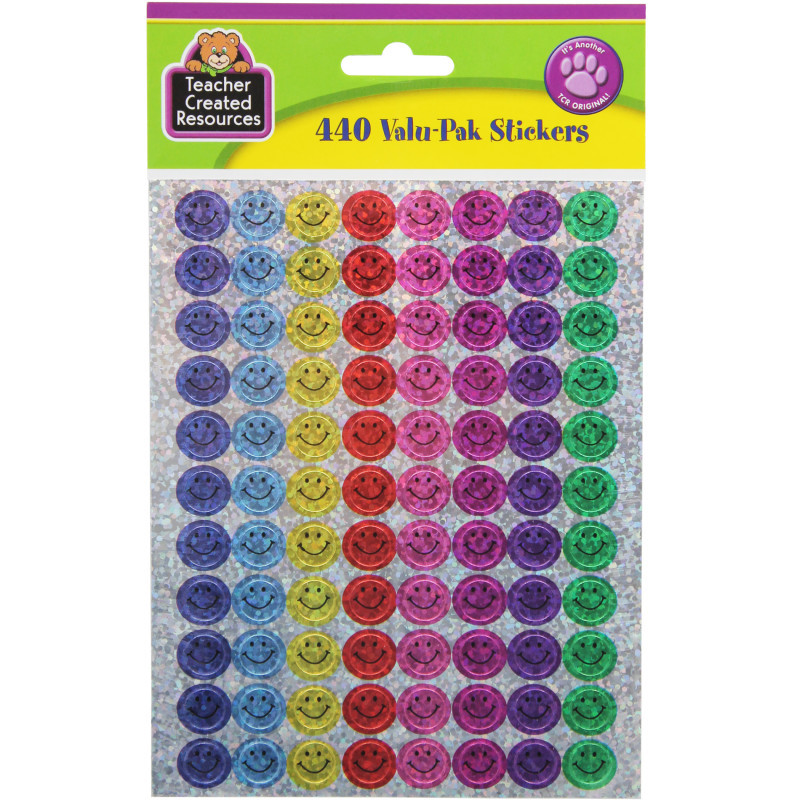 TEACHER CREATED RESOURCES Teacher Created Resources® Mini Happy Face Sparkle Valu-Pak Stickers, Pack of 440