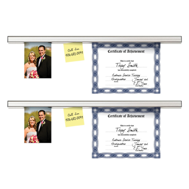 ADVANTUS Grip-a-Strip® Display Rail, 9 Inch, Satin, Medium Size, Pack of 2