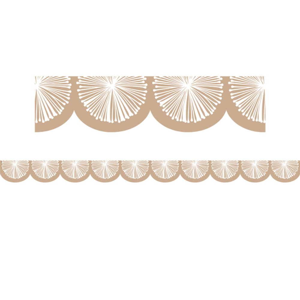 TEACHER CREATED RESOURCES Teacher Created Resources® Natural Poms Scalloped Die-Cut Border Trim, 35 Feet