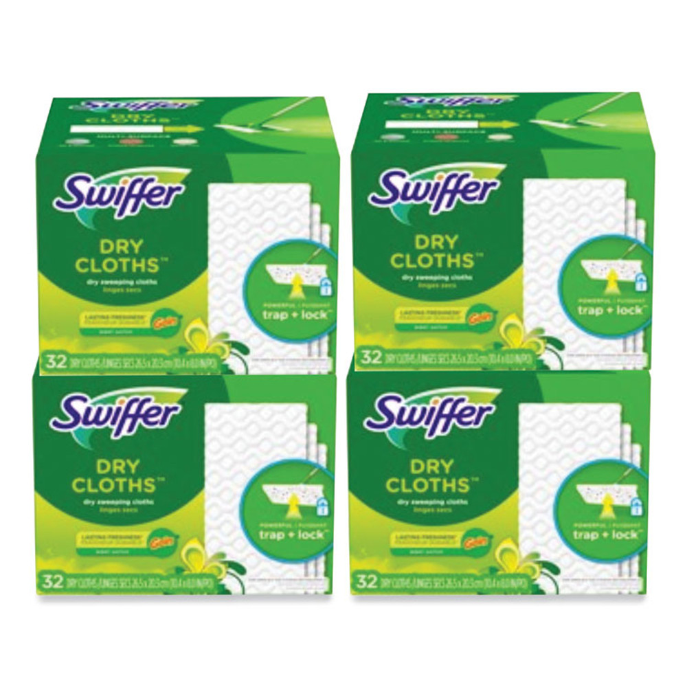 PROCTER & GAMBLE Swiffer® 83059 Dry Refill Cloths. 8 x 10.4, White, 32 Box, 4 Boxes/Carton