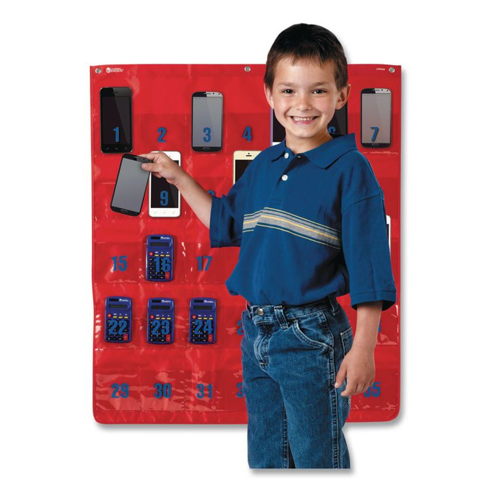 LEARNING RESOURCES LER0056 Multi-Use Storage Pocket Chart, 35 Pockets, 13 x 18, Red