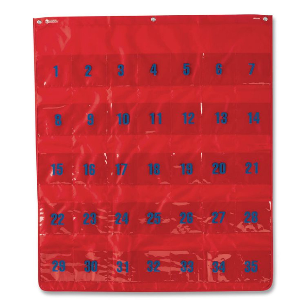 LEARNING RESOURCES LER0056 Multi-Use Storage Pocket Chart, 35 Pockets, 13 x 18, Red