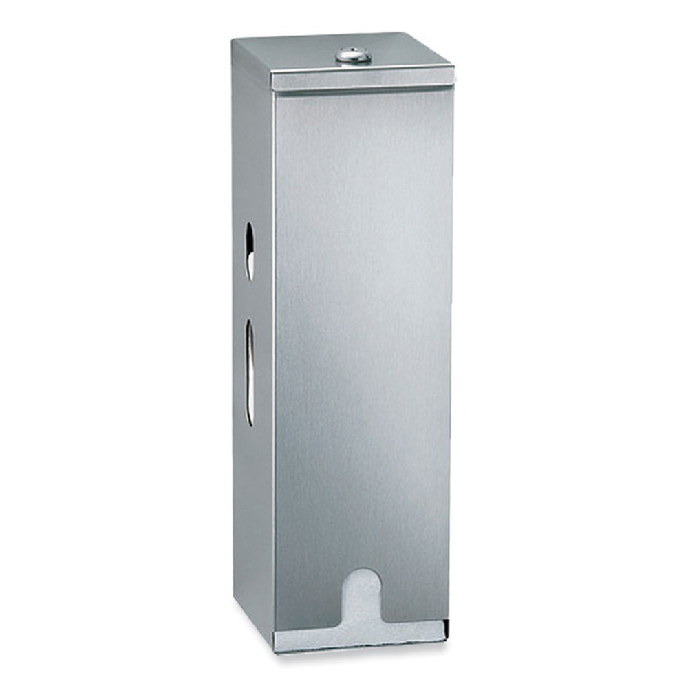 BOBRICK WASHROOM 27313 ClassicSeries Surface-Mounted Three-Roll Toilet Tissue Dispenser, 4.63 x 5 x 14.88, Satin Finish Stainless Steel
