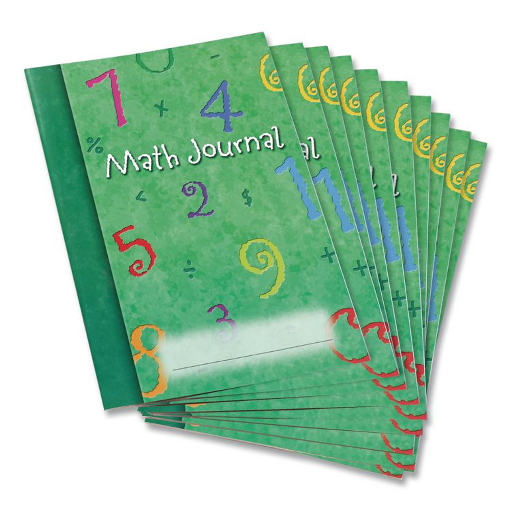 LEARNING RESOURCES LER3468 Math Journal, Graph Ruled/College Ruled, Green Cover, (64) 9 x 7 Sheets, 10 Journals