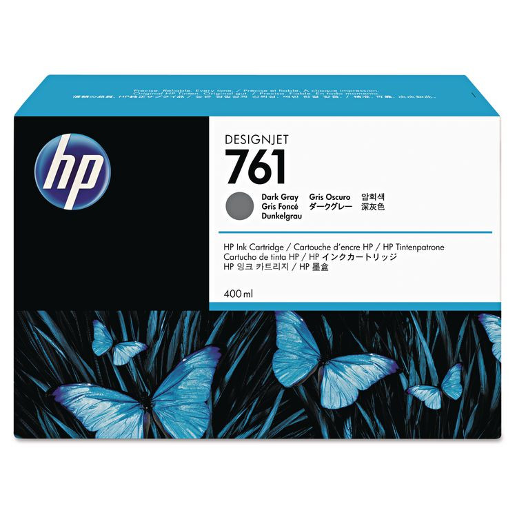 HP INC CM996ACT HP 761, (CM996A) Dark Gray Original Ink Cartridge, 10/Carton