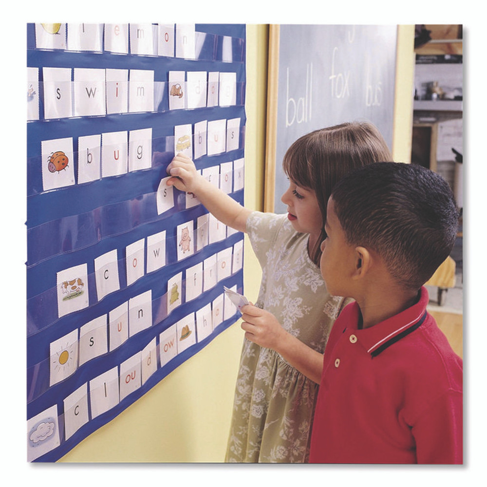 LEARNING RESOURCES LER2206 Pocket Chart, 10 Pockets, 33.5 x 42, Blue
