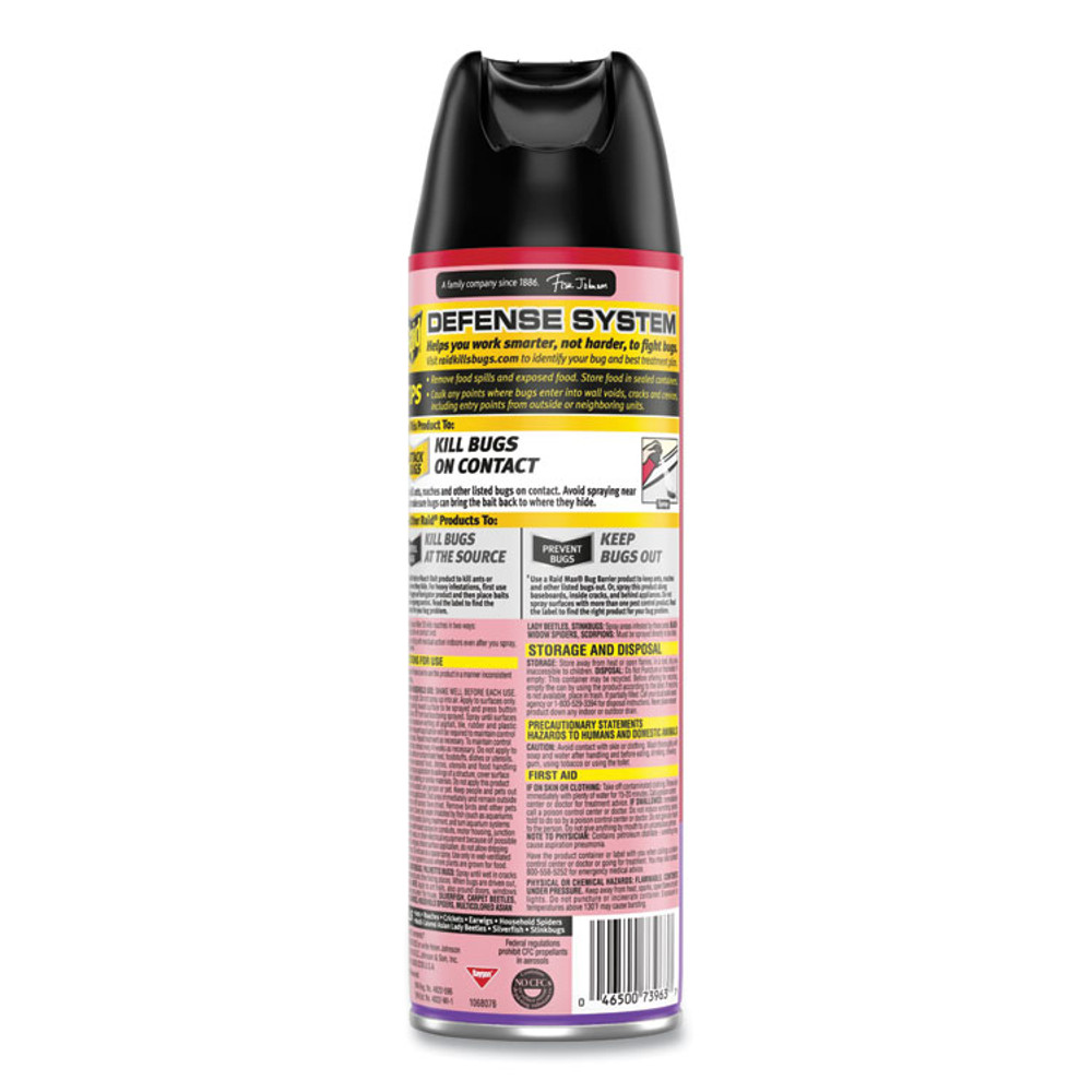 SC JOHNSON Raid® 386221 Ant and Roach Killer, 17.5 oz Aerosol Spray, Lavender, 12/Carton