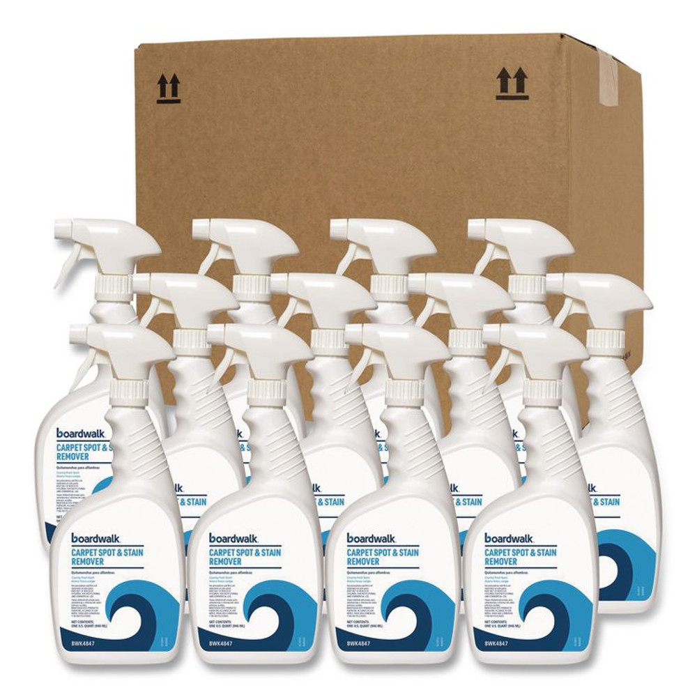 BOARDWALK 4847 Carpet Spot and Stain Remover, Country Fresh Scent, 32 oz Bottle, 12/Carton