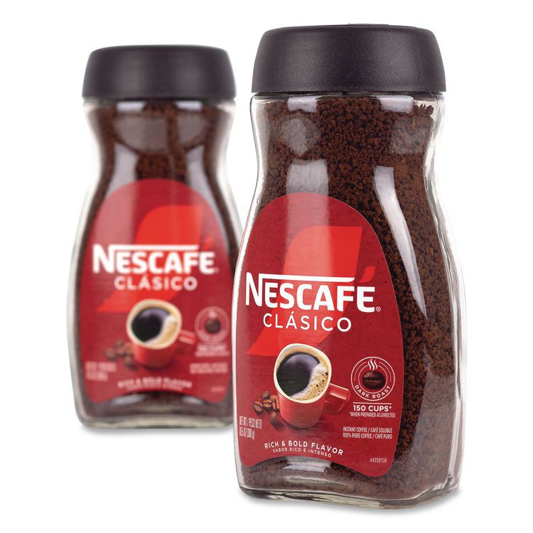 NESTLE Nescafé® 22002635 Clasico Dark Roast Instant Coffee, 21 oz Jar, 2/Carton
