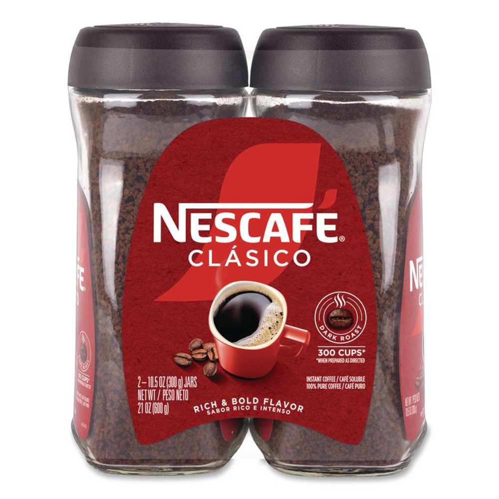 NESTLE Nescafé® 22002635 Clasico Dark Roast Instant Coffee, 21 oz Jar, 2/Carton