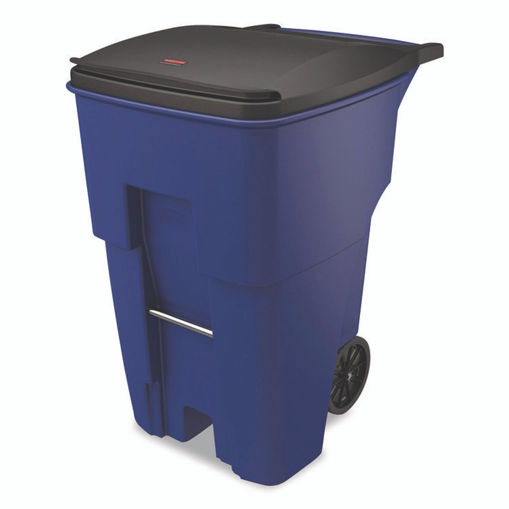 RUBBERMAID COMMERCIAL PROD. 9W22-73 BLU Square Brute Rollout Container, 95 gal, Resin, Blue