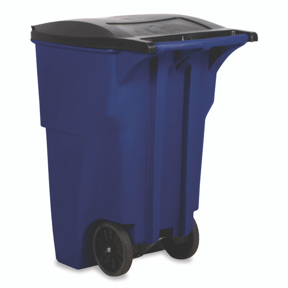 RUBBERMAID COMMERCIAL PROD. 9W22-73 BLU Square Brute Rollout Container, 95 gal, Resin, Blue
