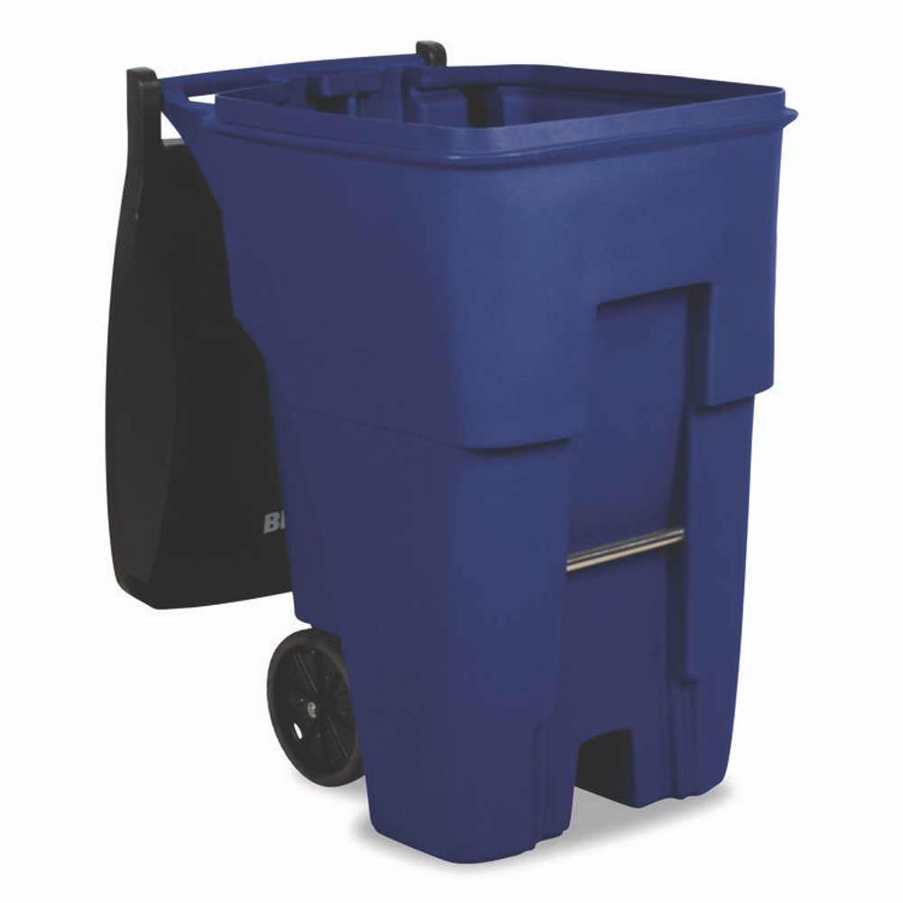 RUBBERMAID COMMERCIAL PROD. 9W22-73 BLU Square Brute Rollout Container, 95 gal, Resin, Blue