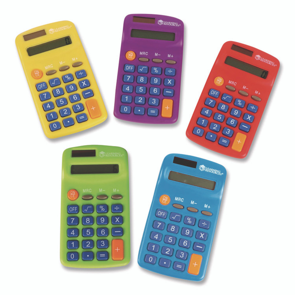 LEARNING RESOURCES LER0014 Rainbow Calculators, 8-Digit, LCD, 10 Calculators