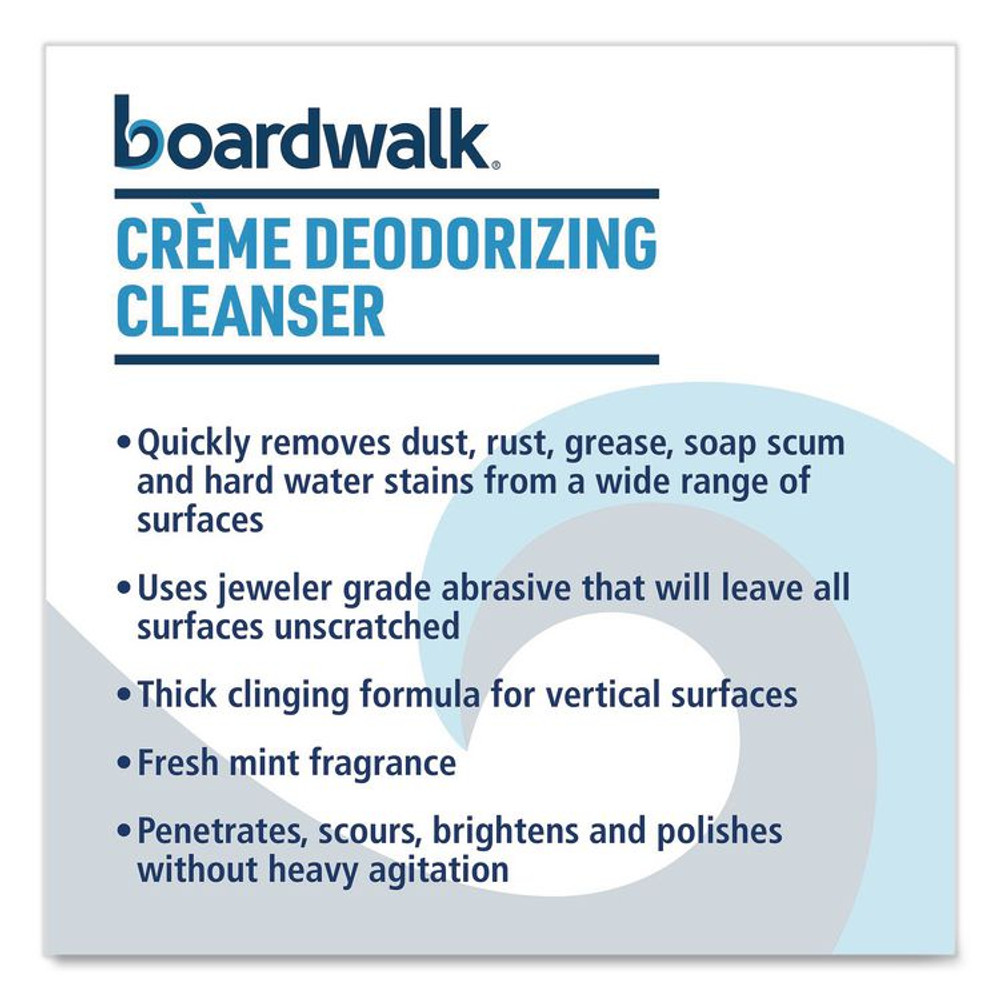 BOARDWALK 4849 Creme Deodorizing Cleanser, Mint Scent, 32 oz Bottle, 12/Carton