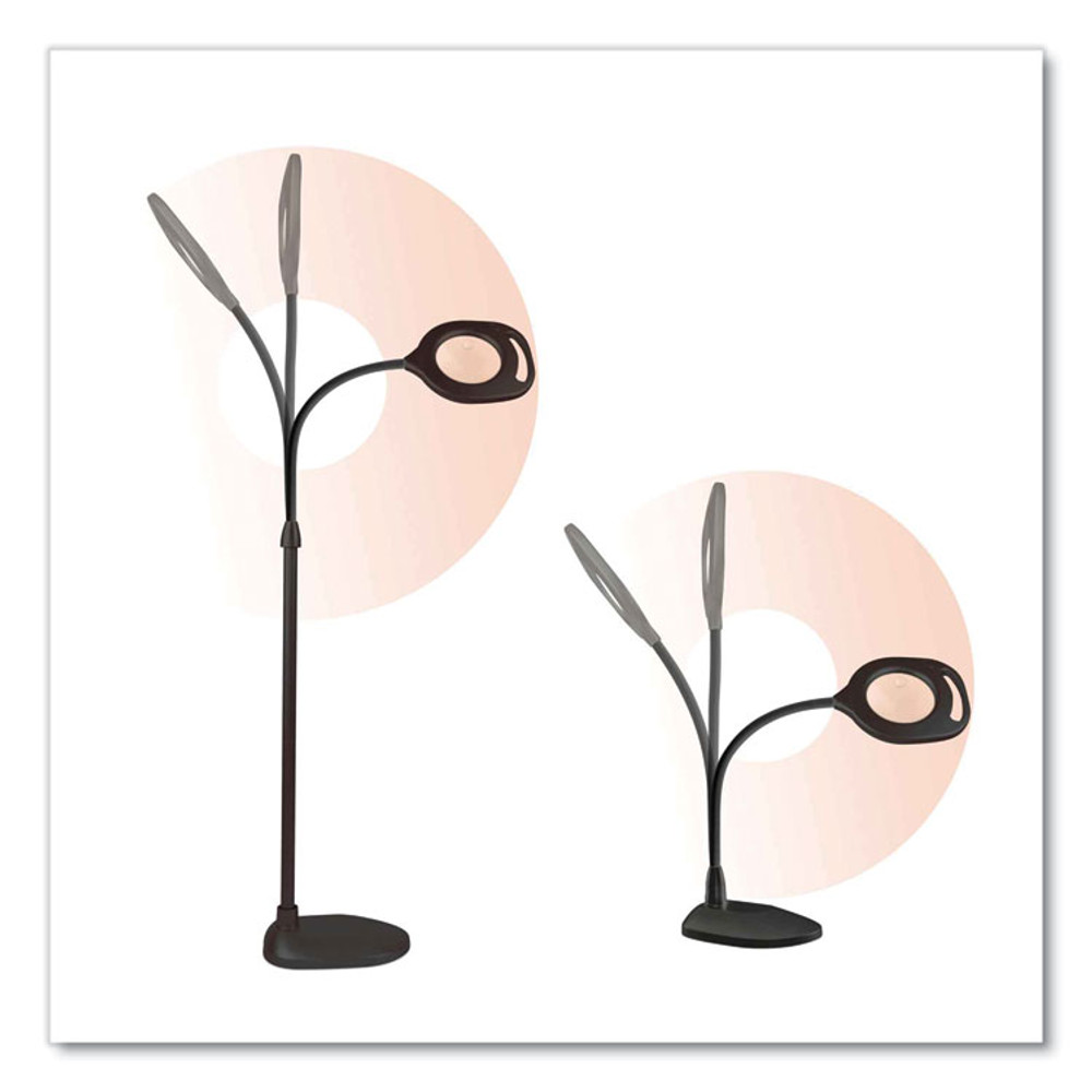 OTTLITE TECHNOLOGIES, INC 438PN9 2-in-1 LED Magnifier Floor and Table Light, 39.5" High, Black