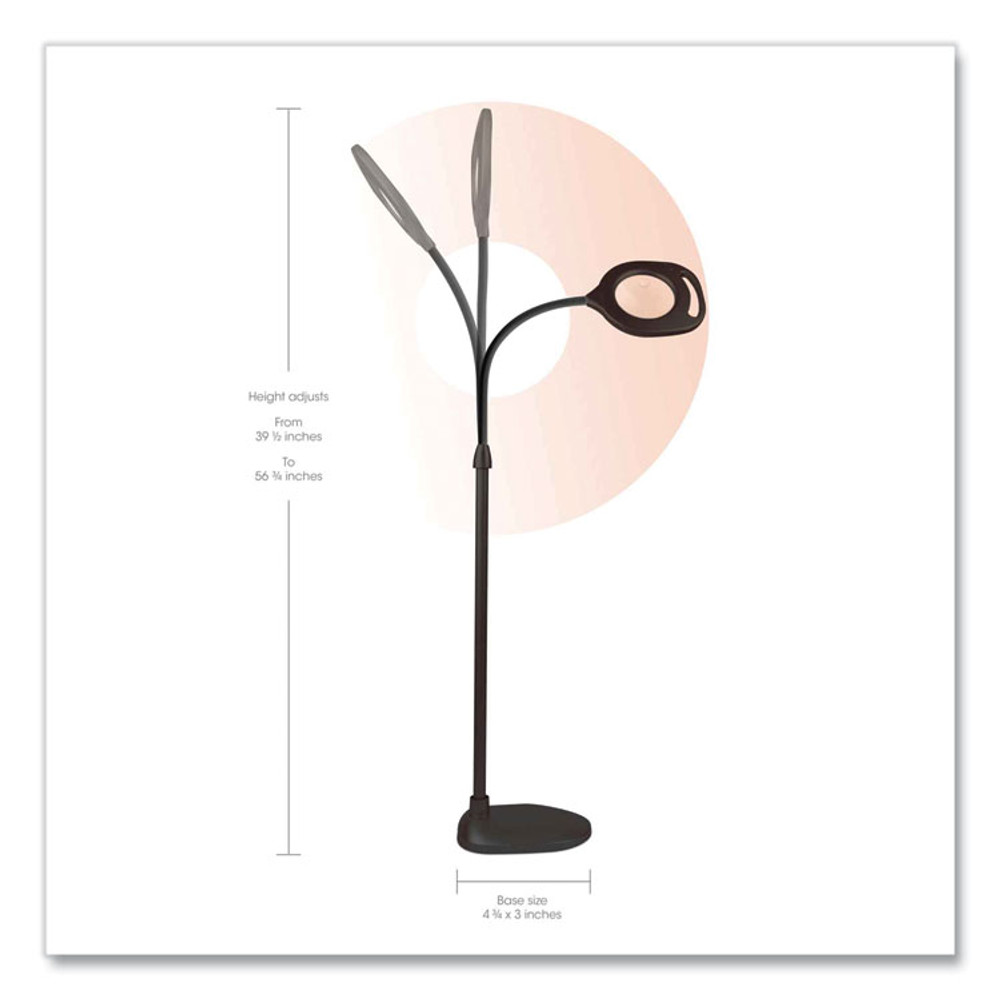 OTTLITE TECHNOLOGIES, INC 438PN9 2-in-1 LED Magnifier Floor and Table Light, 39.5" High, Black