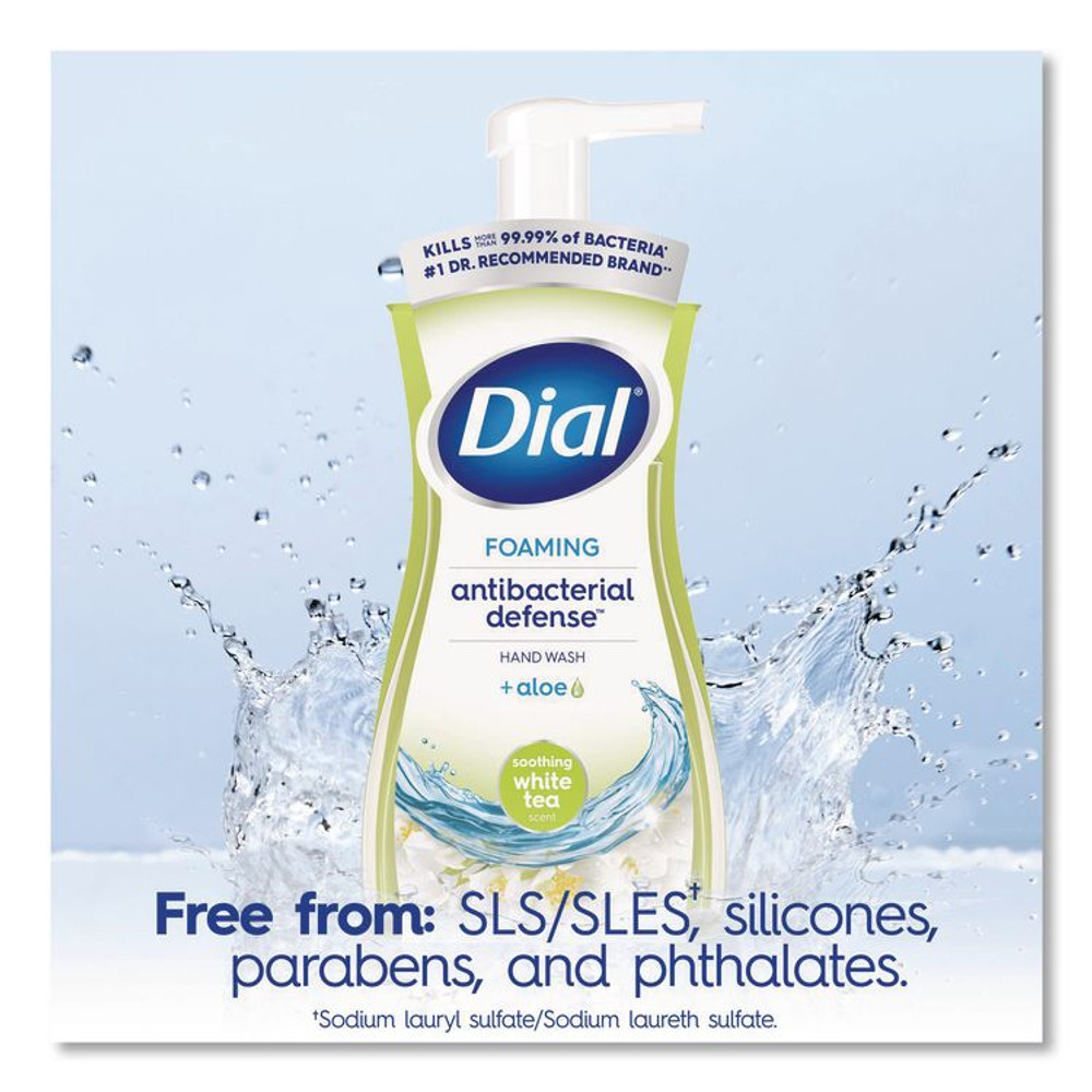 DIAL PROFESSIONAL 34733 Antibacterial Foaming Hand Wash Refill, Soothing White Tea Scent, 10 oz, 8/Carton