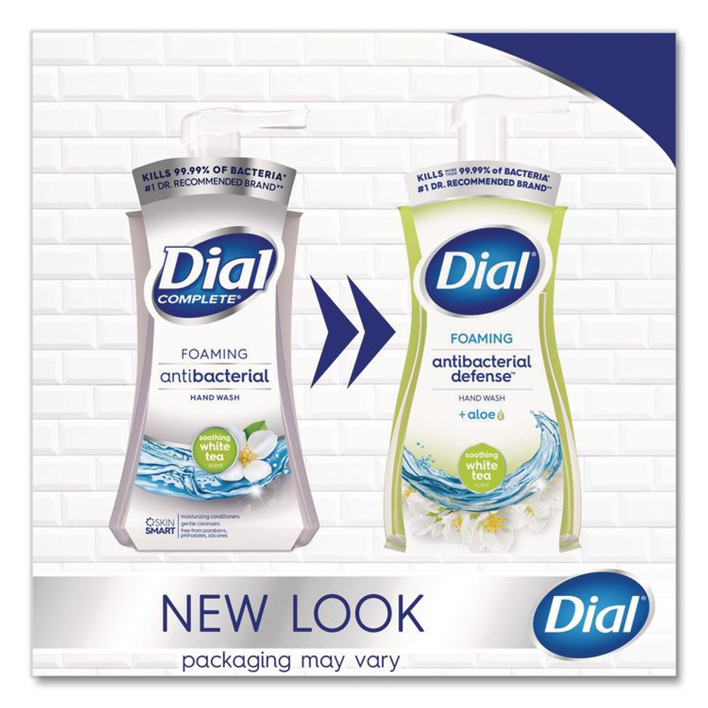 DIAL PROFESSIONAL 34733 Antibacterial Foaming Hand Wash Refill, Soothing White Tea Scent, 10 oz, 8/Carton