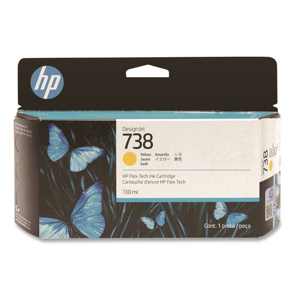 HP INC 498N7ACT HP 738 (498N7ACT) Yellow Original DesignJet Ink Cartridge, 20/Carton