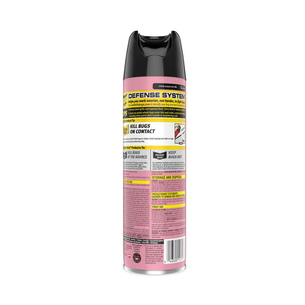 SC JOHNSON Raid® 386210 Fragrance Free Ant and Roach Killer, 17.5 oz Aerosol Spray, 12/Carton