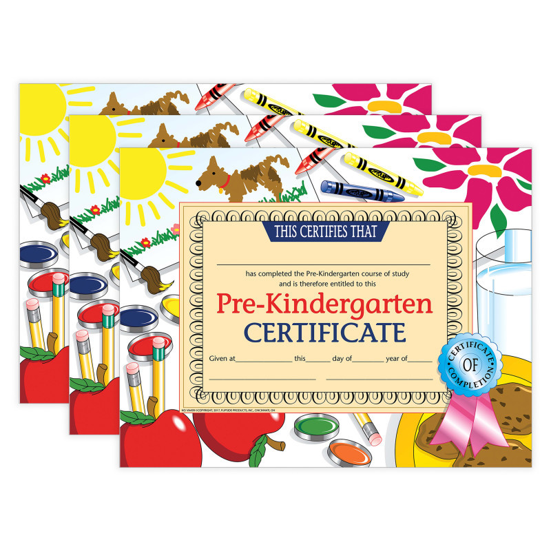 FLIPSIDE Hayes Publishing Pre-Kindergarten Certificate, 8.5" x 11", 30 Per Pack, 3 Packs