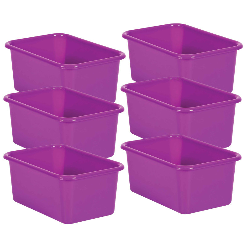 TEACHER CREATED RESOURCES Teacher Created Resources® Purple Small Plastic Storage Bin, Pack of 6
