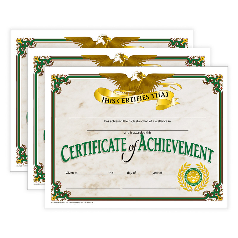 FLIPSIDE Hayes Publishing Certificate of Achievement, 30 Per Pack, 3 Packs