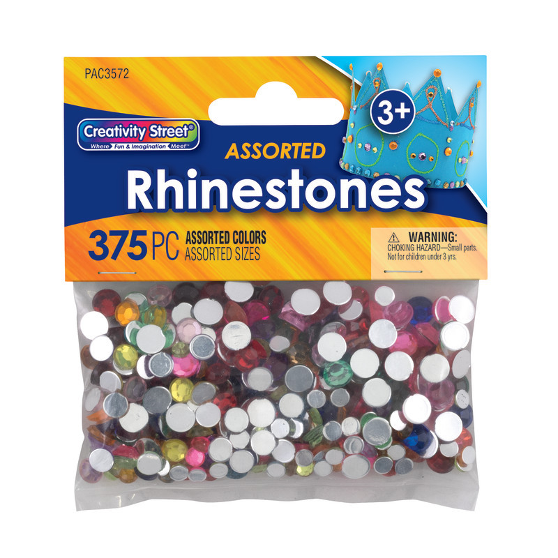 DIXON TICONDEROGA CO Creativity Street® Rhinestones, Assorted Colors, Assorted Sizes, 375 Pieces