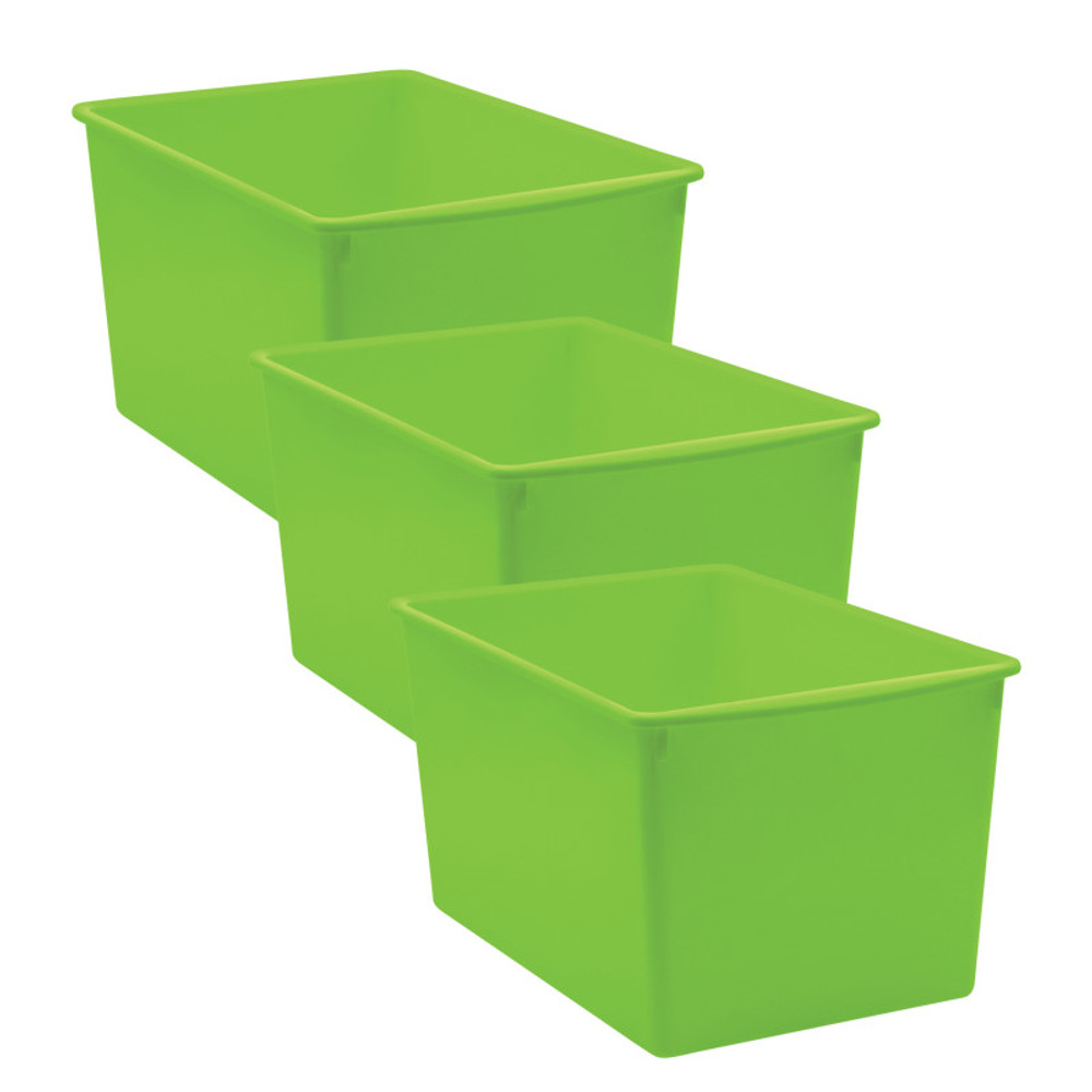 TEACHER CREATED RESOURCES Teacher Created Resources® Lime Plastic Multi-Purpose Bin, Pack of 3