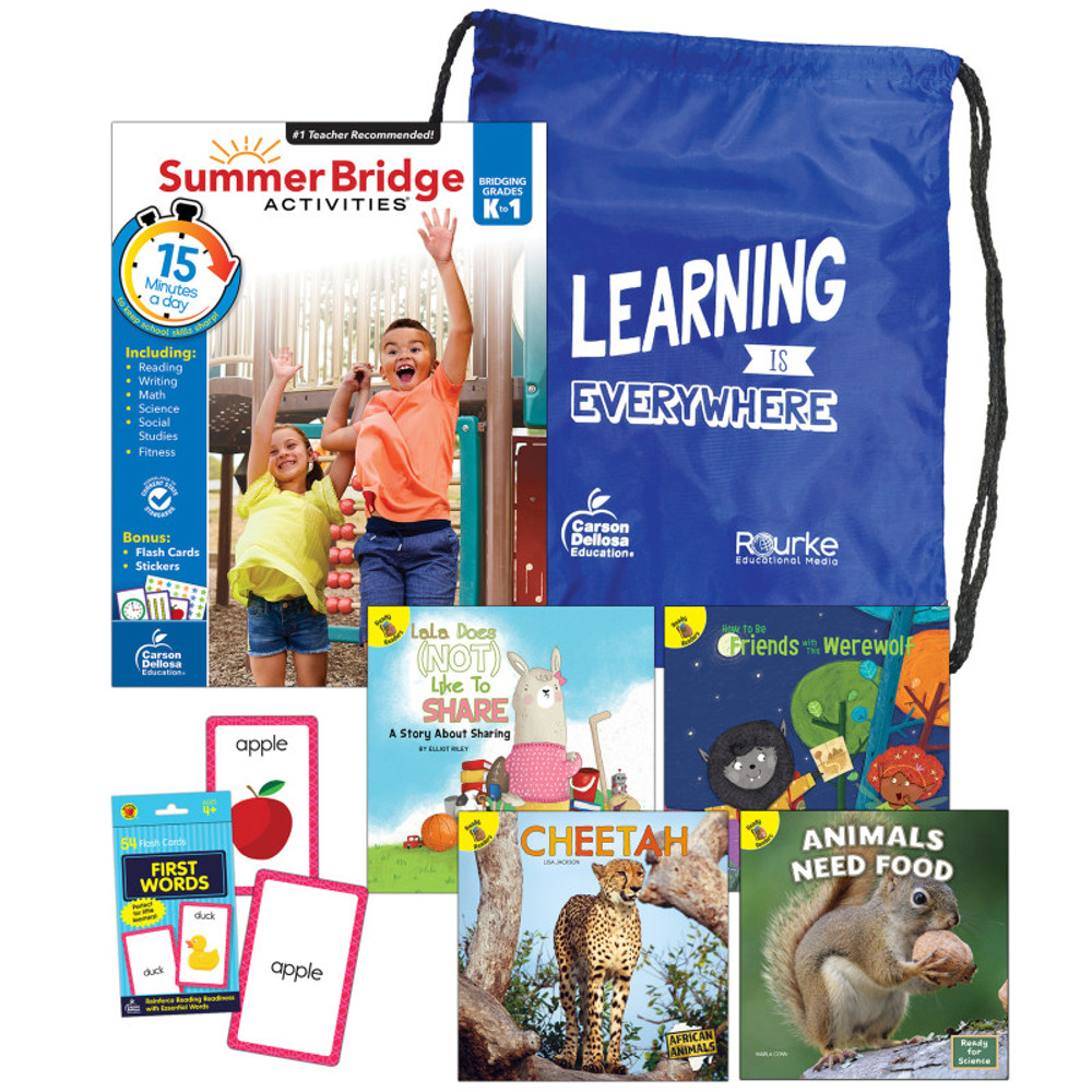CARSON DELLOSA EDUCATION Summer Bridge Activities Summer Bridge Essentials Backpack, Grade K-1