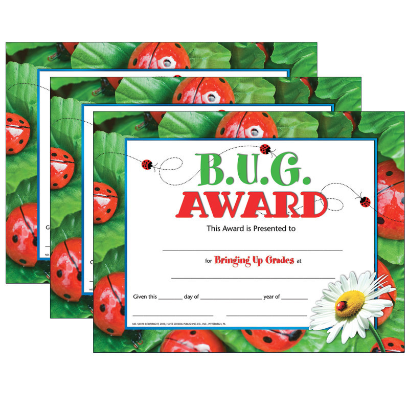 FLIPSIDE Hayes Publishing B.U.G. Award, 30 Per Pack, 3 Packs