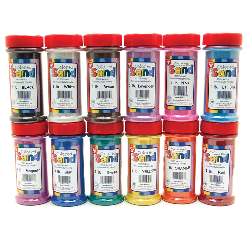 HYGLOSS PRODUCTS INC. Hygloss® Bucket O' Sand, Assorted Colors, 12 Packs