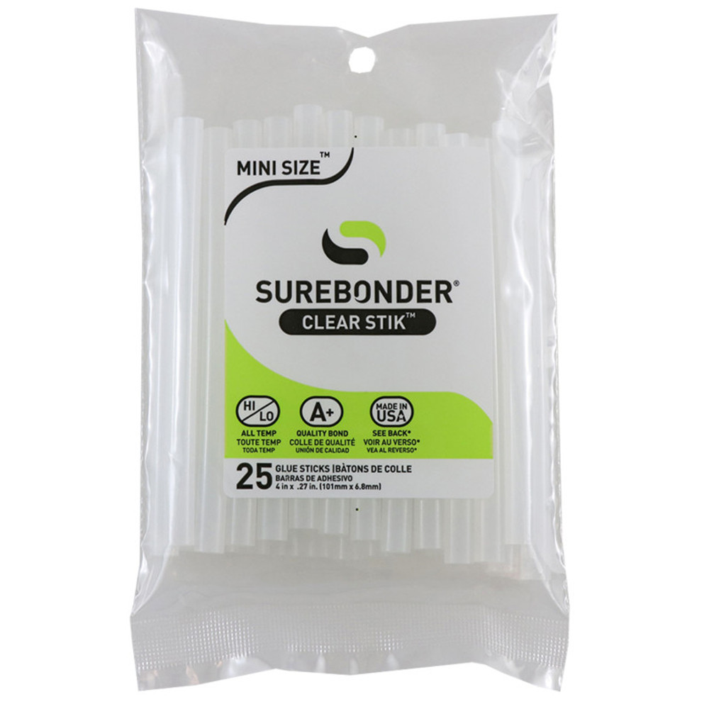 FPC CORPORATION Surebonder® Mini Size 4" Clear Hot Glue Stick, Dual Temperature, 25 Pack FPC CORPORATION Surebonder® Mini Size 4" Clear Hot Glue Stick, Dual Temperature, 25 Pack