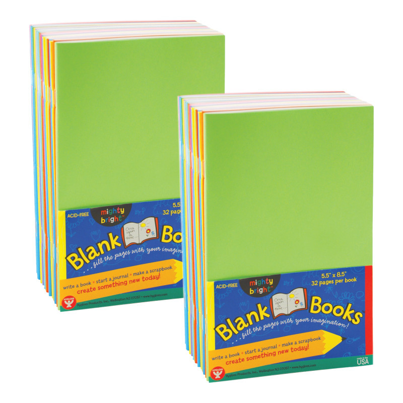 HYGLOSS PRODUCTS INC. Hygloss® Blank Paperback Books, 5.5" x 8.5", Assorted Colors, 10 Per Pack, 2 Packs