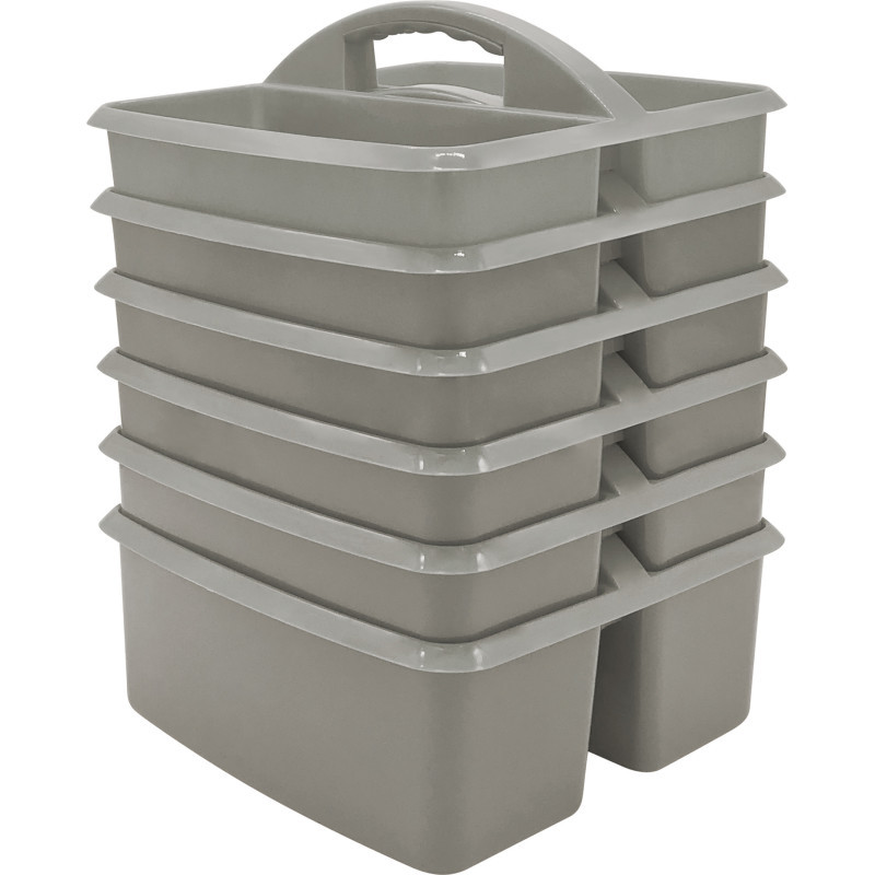 TEACHER CREATED RESOURCES Teacher Created Resources® Gray Plastic Storage Caddy, Pack of 6