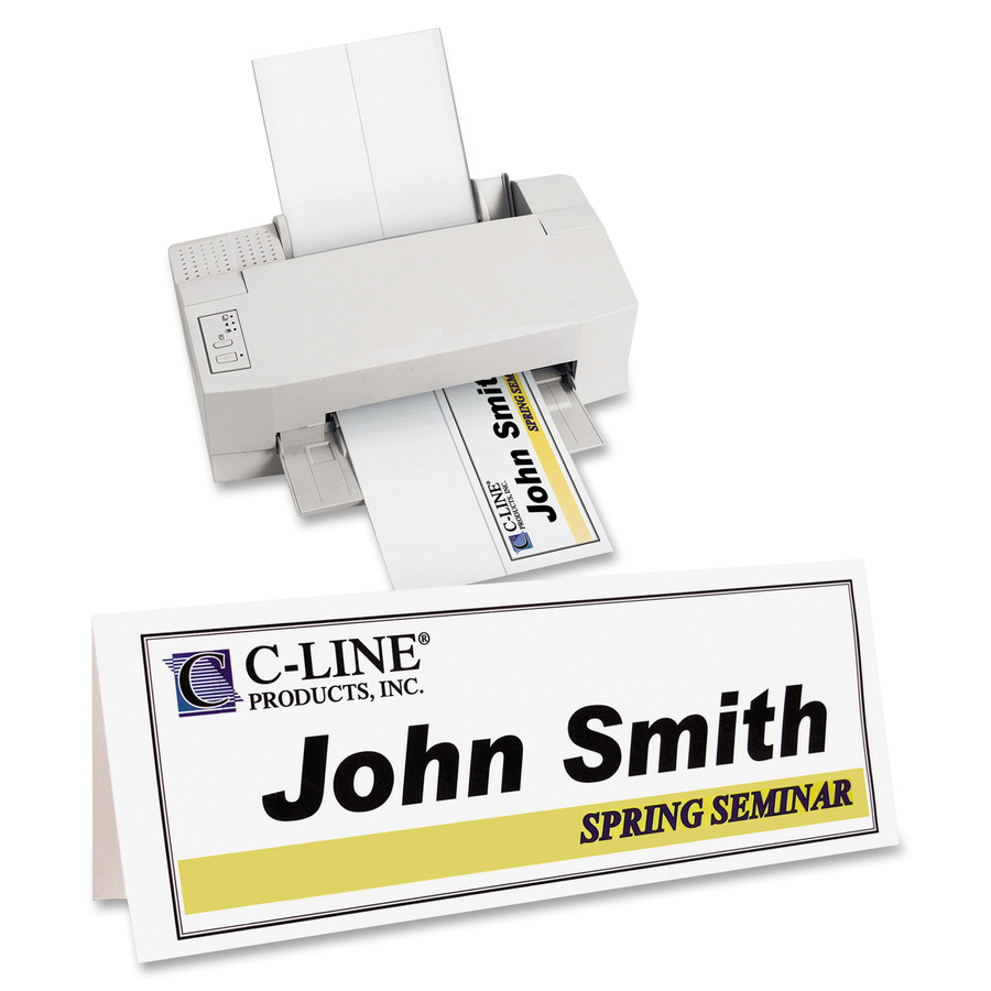 C-Line Products, Inc C-Line 87517 C-Line Scored Name Tent Cardstock for Laser/Inkjet Printers