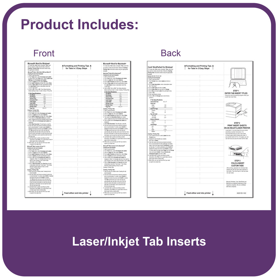C-Line Products, Inc C-Line 61117 C-Line Business Card Holder Pages with Index Tabs for Ring Binders, Poly