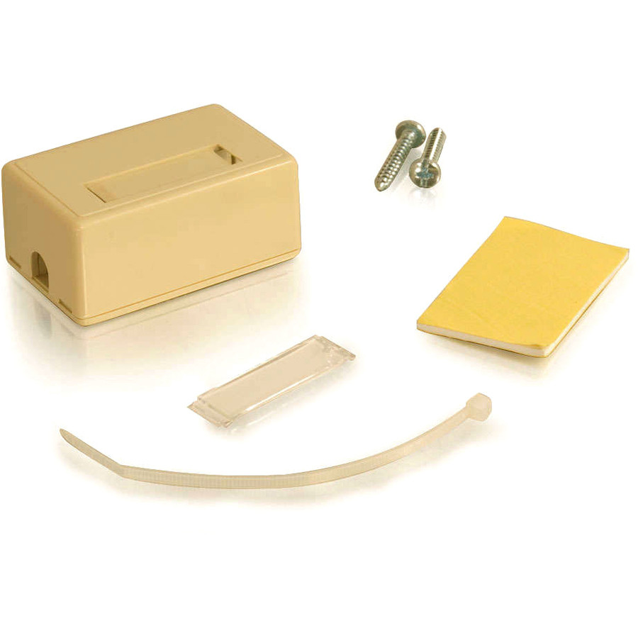 C2G 03830 C2G 1-Port Keystone Jack Surface Mount Box - Ivory