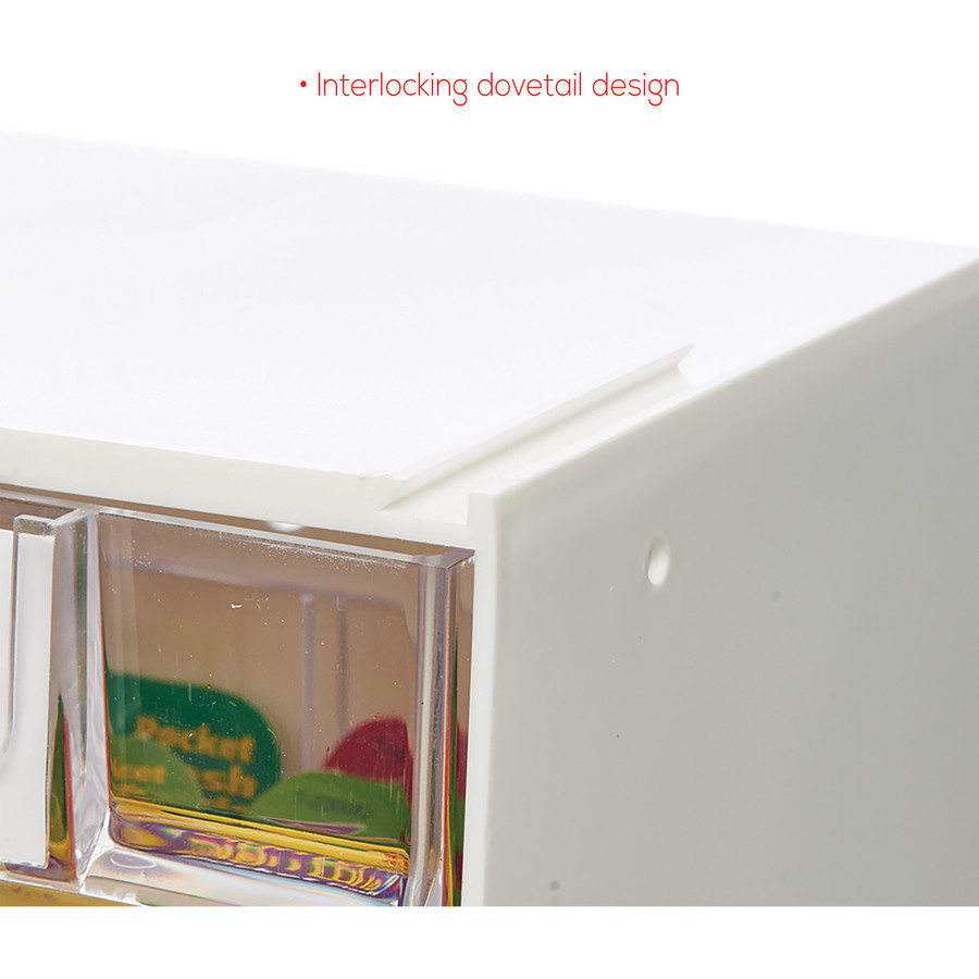 Deflecto, LLC Deflecto 20403OP Deflecto Tilt Bin Interlocking Multi-Bin Storage Organizer