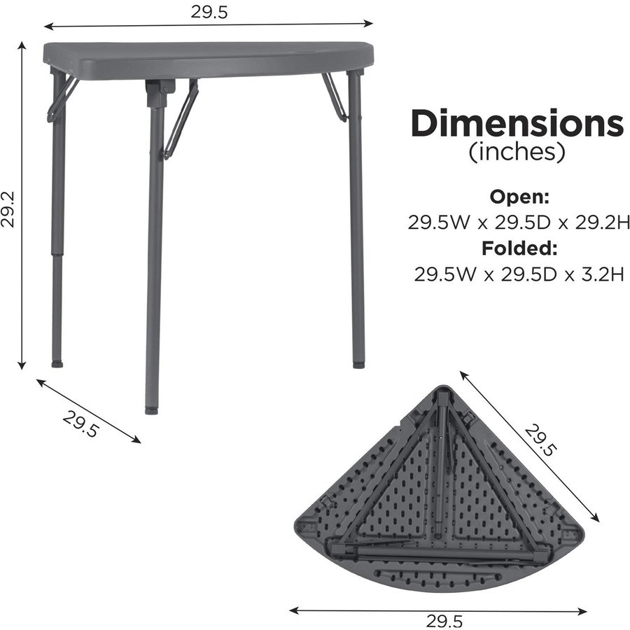 Dorel Industries, Inc Dorel 60523SGY2E Dorel Zown Classic 24" Corner Blow Mold Fold Table