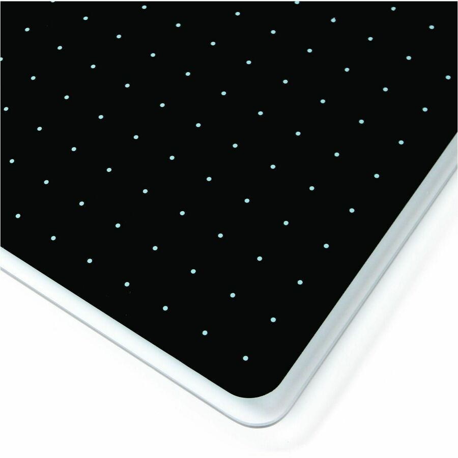 Floortex FCVGM1414TP Floortex Cleartex Glacier Teal & Black Plan & Grid Glass Dry-Erase Board - 14" x 14"